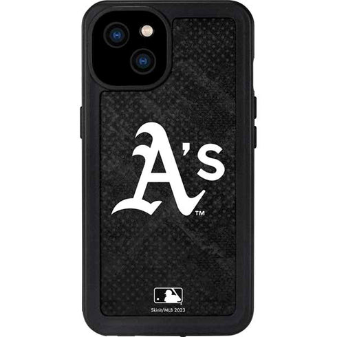 MLB Oakland Athletics Dark Wash iPhone 15 Plus Waterproof Case