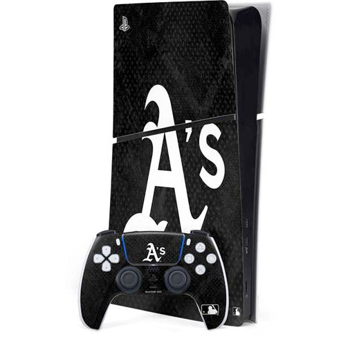 MLB Oakland Athletics Dark Wash PS5 Slim Digital Edition Console Skin