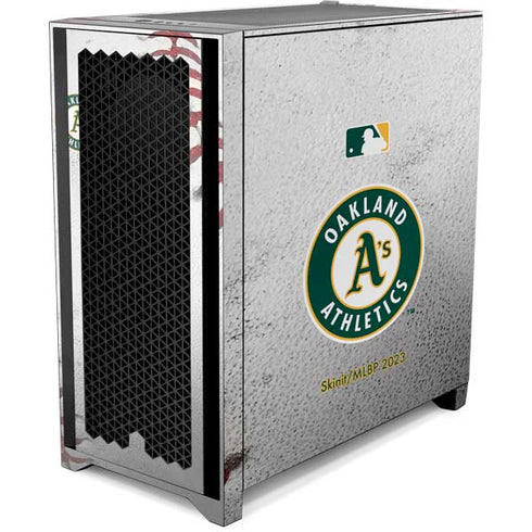 MLB Oakland Athletics Game Ball Corsair 4000D Tempered Glass Mid-Tower ATX Case Skin
