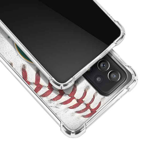 MLB Oakland Athletics Game Ball Galaxy A52 5G Clear Case