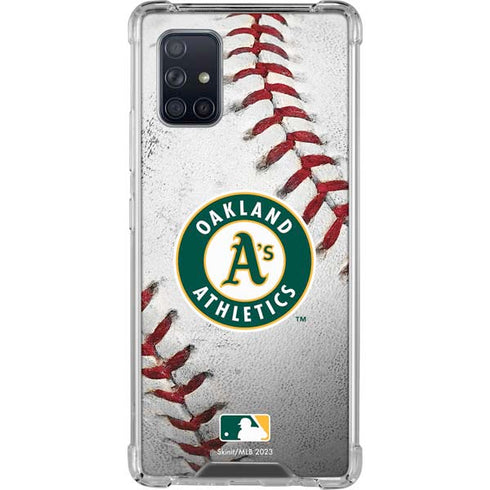 MLB Oakland Athletics Game Ball Galaxy A71 5G Clear Case
