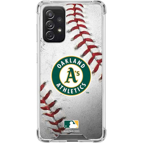 MLB Oakland Athletics Game Ball Galaxy A72 5G Clear Case