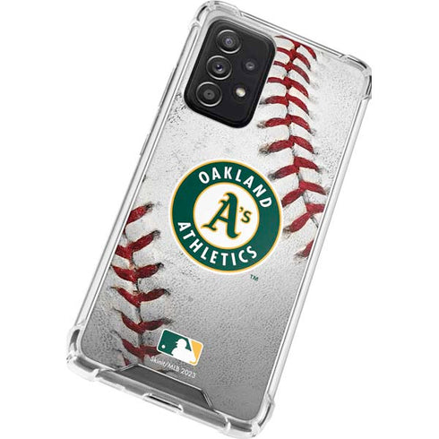 MLB Oakland Athletics Game Ball Galaxy A72 5G Clear Case