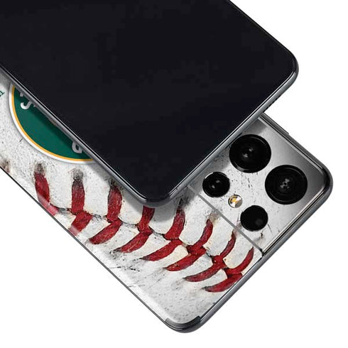 MLB Oakland Athletics Game Ball Galaxy S21 Ultra 5G Skin