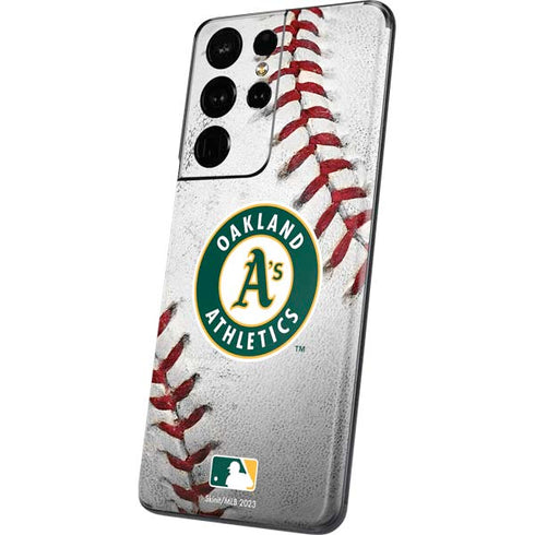 MLB Oakland Athletics Game Ball Galaxy S21 Ultra 5G Skin