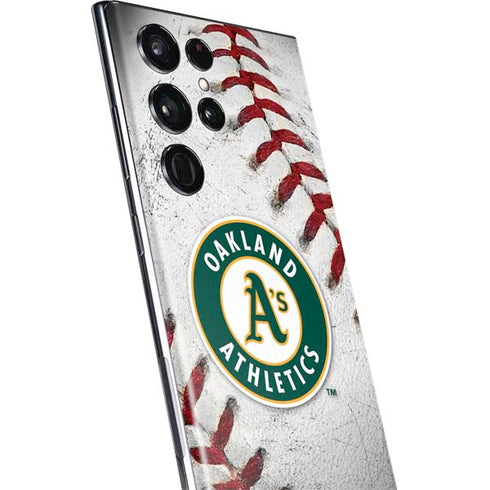 MLB Oakland Athletics Game Ball Galaxy S22 Ultra Skin