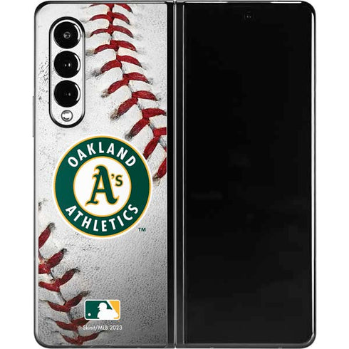 MLB Oakland Athletics Game Ball Galaxy Z Fold3 5G Skin