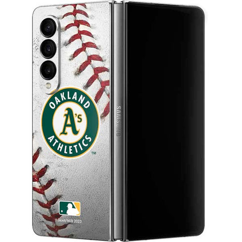 MLB Oakland Athletics Game Ball Galaxy Z Fold4 5G Skin