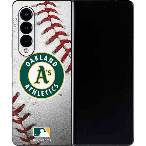 MLB Oakland Athletics Game Ball Galaxy Z Fold4 5G Skin