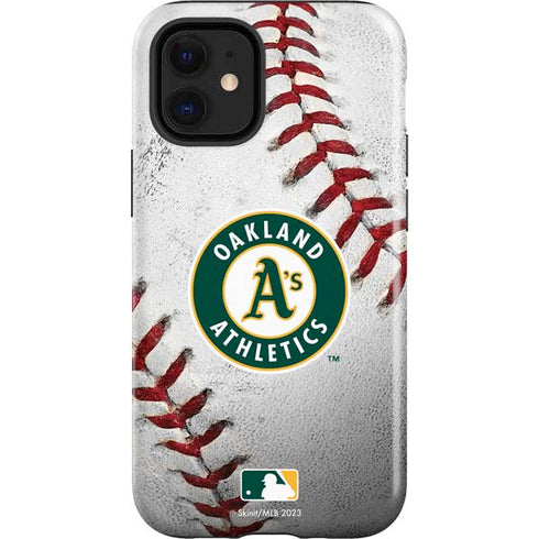 MLB Oakland Athletics Game Ball iPhone 12 Mini Impact Case