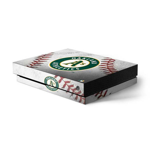MLB Oakland Athletics Game Ball Xbox One X Console Skin