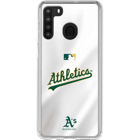 MLB Oakland Athletics Home Jersey Galaxy A21 Clear Case