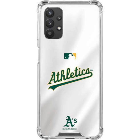 MLB Oakland Athletics Home Jersey Galaxy A32 5G Clear Case