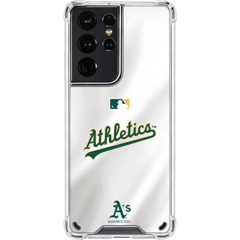 MLB Oakland Athletics Home Jersey Galaxy S21 Ultra 5G Clear Case