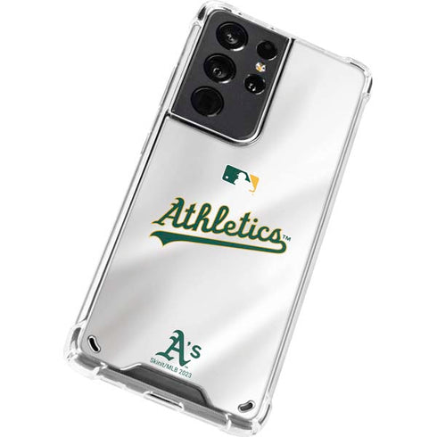 MLB Oakland Athletics Home Jersey Galaxy S21 Ultra 5G Clear Case