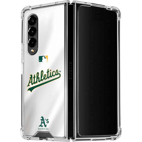 MLB Oakland Athletics Home Jersey Galaxy Z Fold4 5G Clear Case