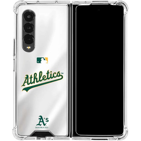 MLB Oakland Athletics Home Jersey Galaxy Z Fold4 5G Clear Case