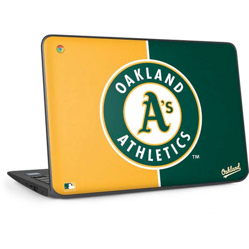 MLB Oakland Athletics Split HP Chromebook Skin
