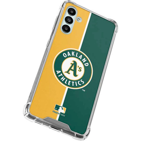 MLB Oakland Athletics Split Galaxy A13 5G Clear Case