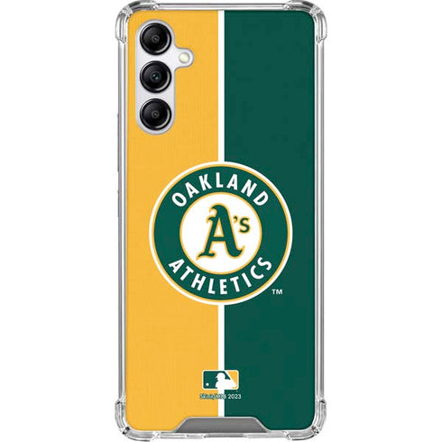 MLB Oakland Athletics Split Galaxy A15 5G Clear Case
