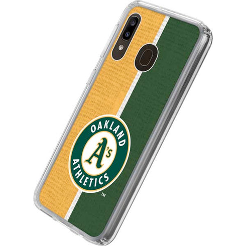 MLB Oakland Athletics Split Galaxy A20 Clear Case