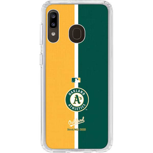 MLB Oakland Athletics Split Galaxy A20 Clear Case