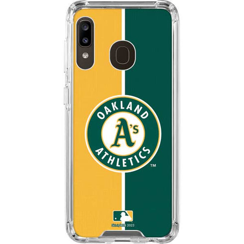 MLB Oakland Athletics Split Galaxy A30 Clear Case