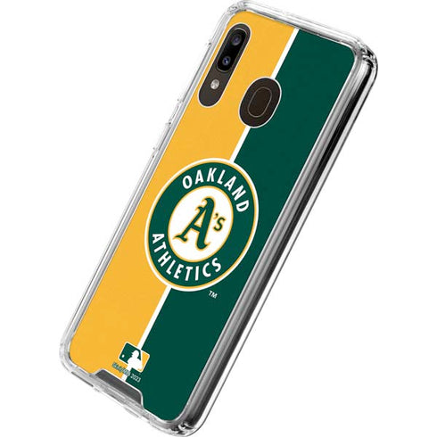 MLB Oakland Athletics Split Galaxy A30 Clear Case