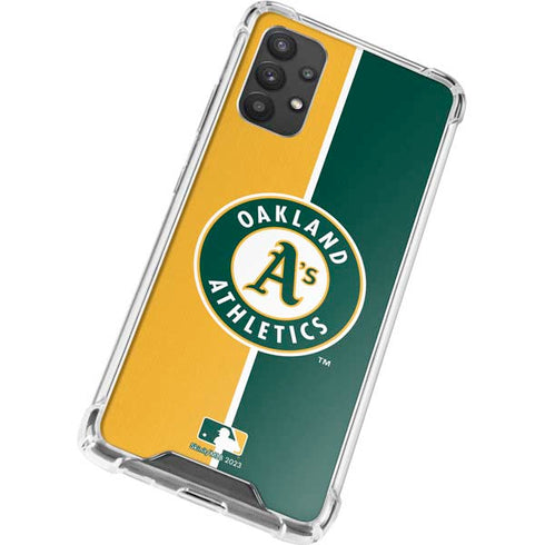 MLB Oakland Athletics Split Galaxy A32 5G Clear Case