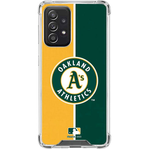 MLB Oakland Athletics Split Galaxy A52 5G Clear Case
