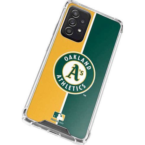 MLB Oakland Athletics Split Galaxy A52 5G Clear Case