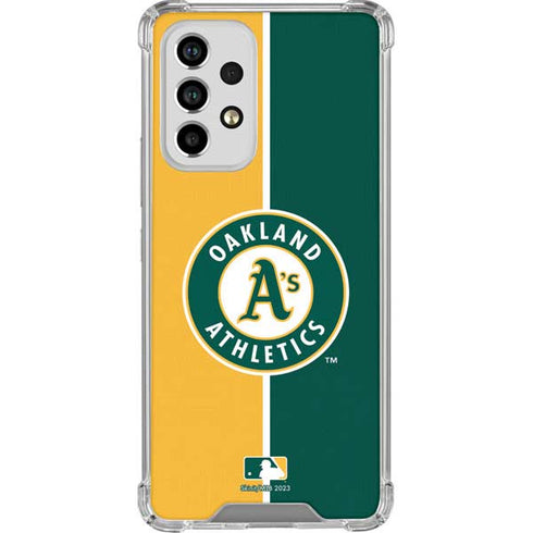 MLB Oakland Athletics Split Galaxy A53 5G Clear Case