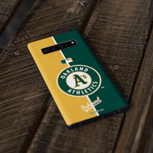 MLB Oakland Athletics Split Galaxy S10 Skin