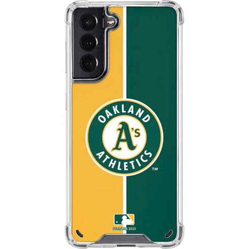 MLB Oakland Athletics Split Galaxy S21 5G Clear Case