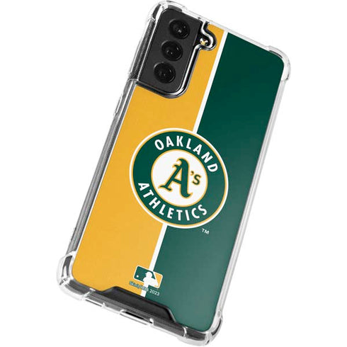 MLB Oakland Athletics Split Galaxy S21 FE Clear Case