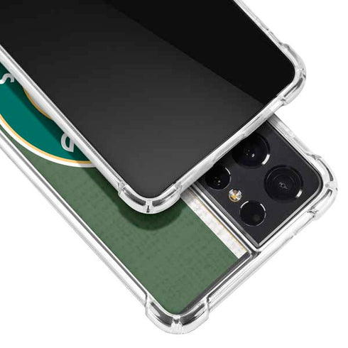 MLB Oakland Athletics Split Galaxy S21 Ultra 5G Clear Case