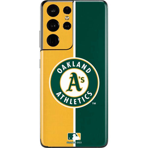 MLB Oakland Athletics Split Galaxy S21 Ultra 5G Skin