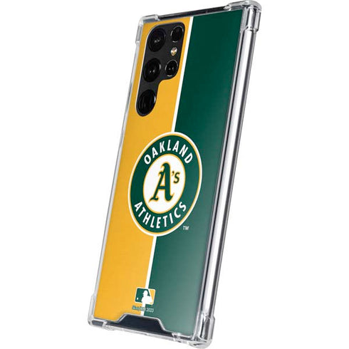 MLB Oakland Athletics Split Galaxy S22 Ultra Clear Case
