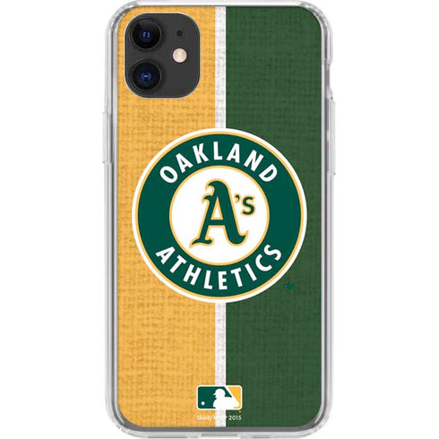 MLB Oakland Athletics Split iPhone 11 Clear Case