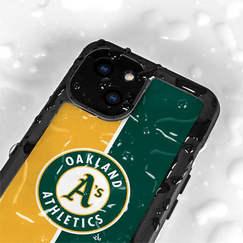 MLB Oakland Athletics Split iPhone 13 Mini Waterproof Case