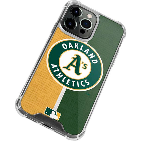 MLB Oakland Athletics Split iPhone 14 Pro Clear Case