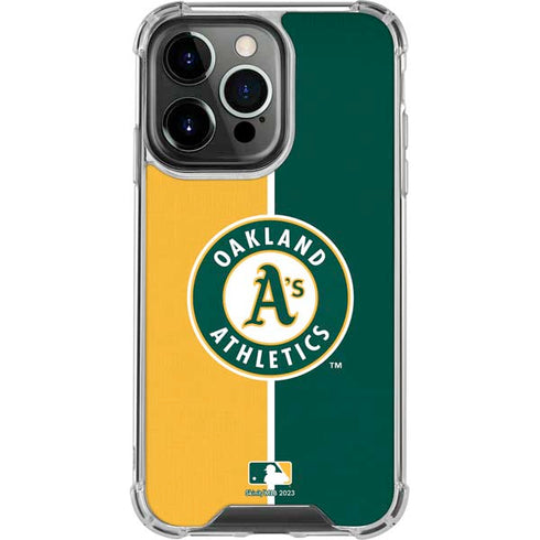 MLB Oakland Athletics Split iPhone 15 Pro Clear Case