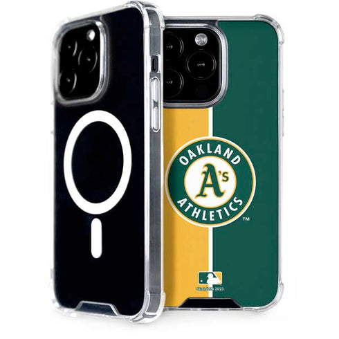 MLB Oakland Athletics Split iPhone 15 Pro MagSafe Case