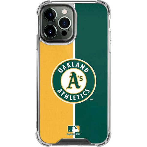 MLB Oakland Athletics Split iPhone 15 Pro Max Clear Case