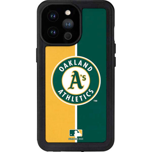 MLB Oakland Athletics Split iPhone 14 Pro Max Waterproof Case