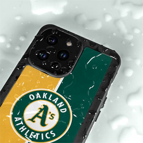 MLB Oakland Athletics Split iPhone 14 Pro Max Waterproof Case