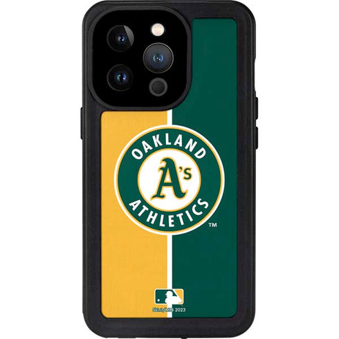 MLB Oakland Athletics Split iPhone 14 Pro Waterproof Case