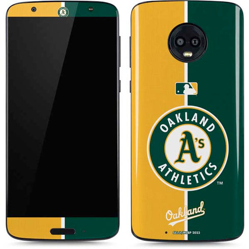 MLB Oakland Athletics Split Moto G6 Skin