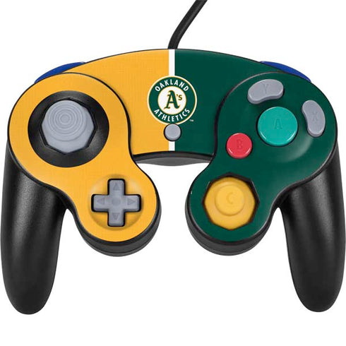 MLB Oakland Athletics Split Nintendo GameCube Controller Skin