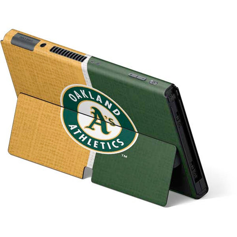 MLB Oakland Athletics Split Nintendo Switch OLED (2021) Skin
